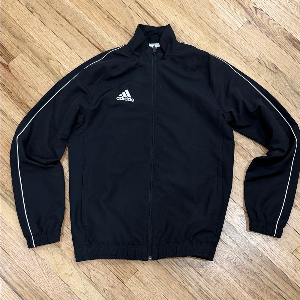 Adidas Men's Black and White Windbreaker
